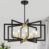 Black and Gold Chandelier, 8-Light Dining Kitchen Chandeliers Over Table