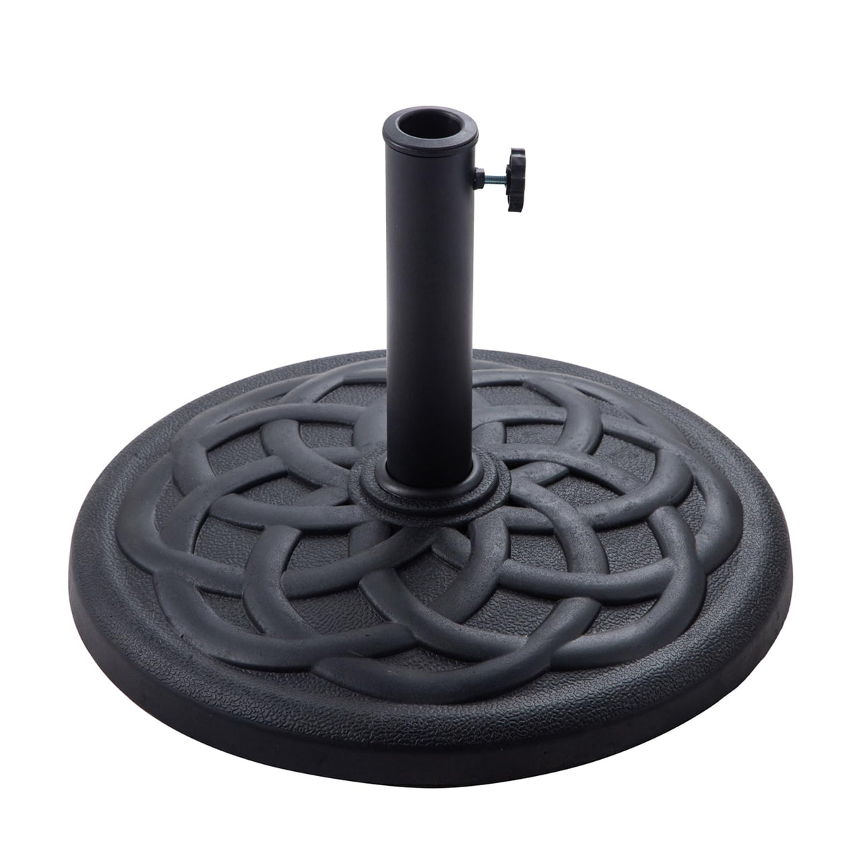 42 lb Heavy Duty Round Base Stand for Outdoor Patio Market Table Umbrella, Black