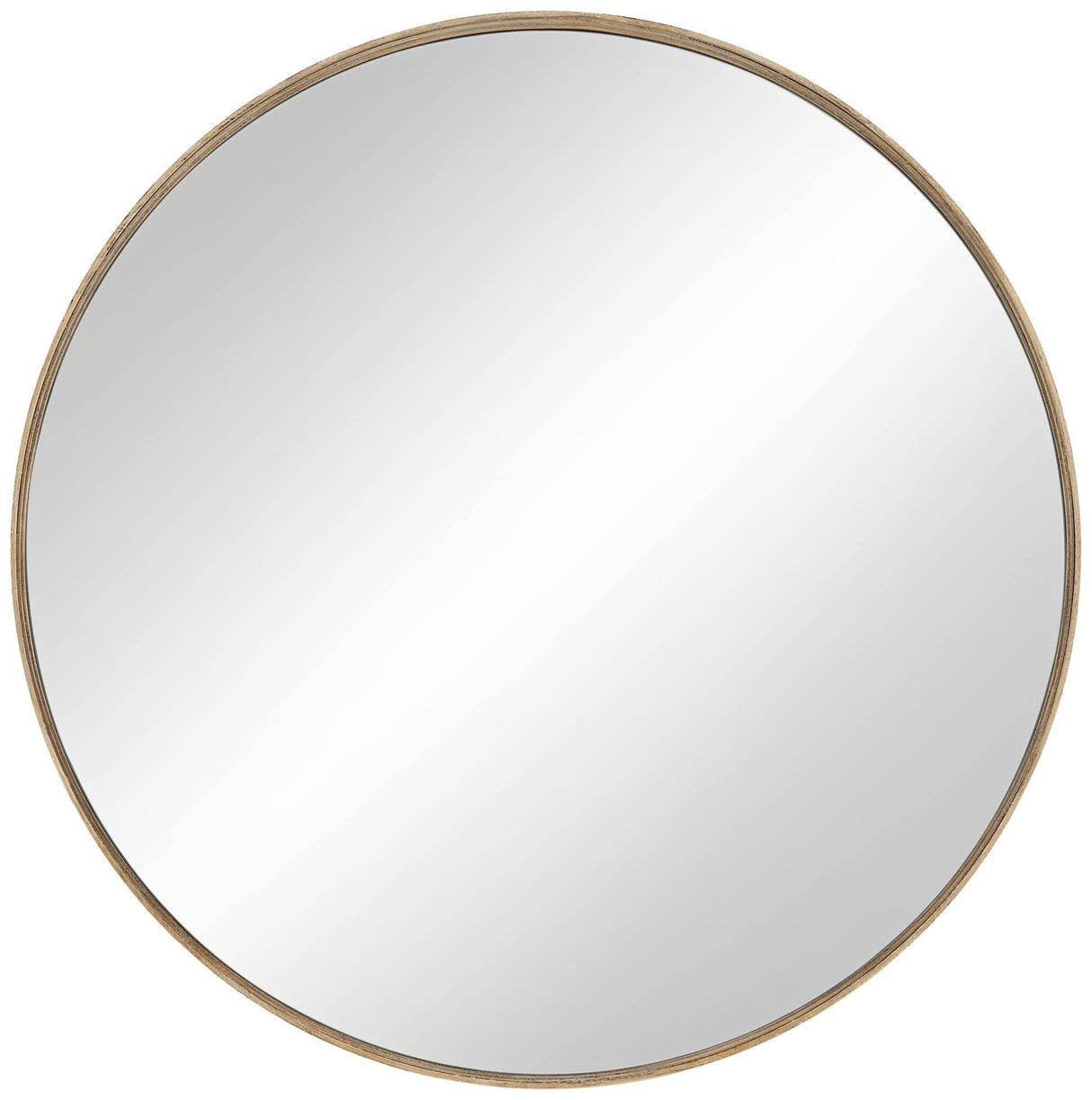 Mystic Matte Natural 33" Round Wall Mirror