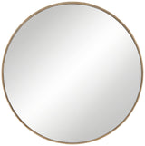 Mystic Matte Natural 33" Round Wall Mirror