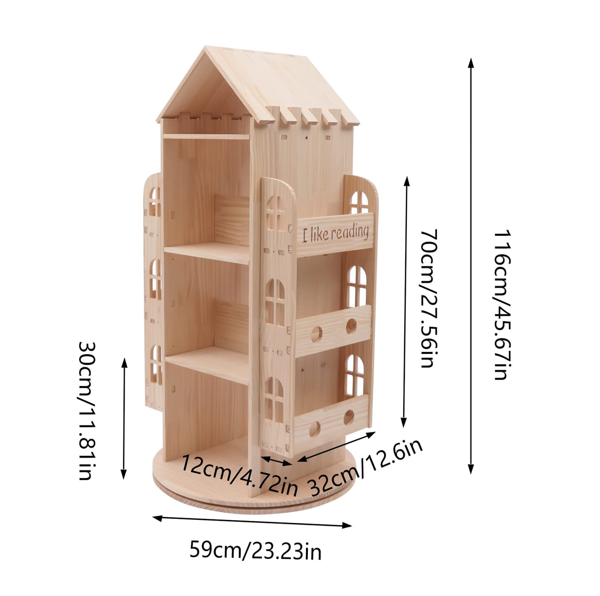 Rotating Bookshelf 360 Display Floor Standing Bookcase Storage Rack Children's