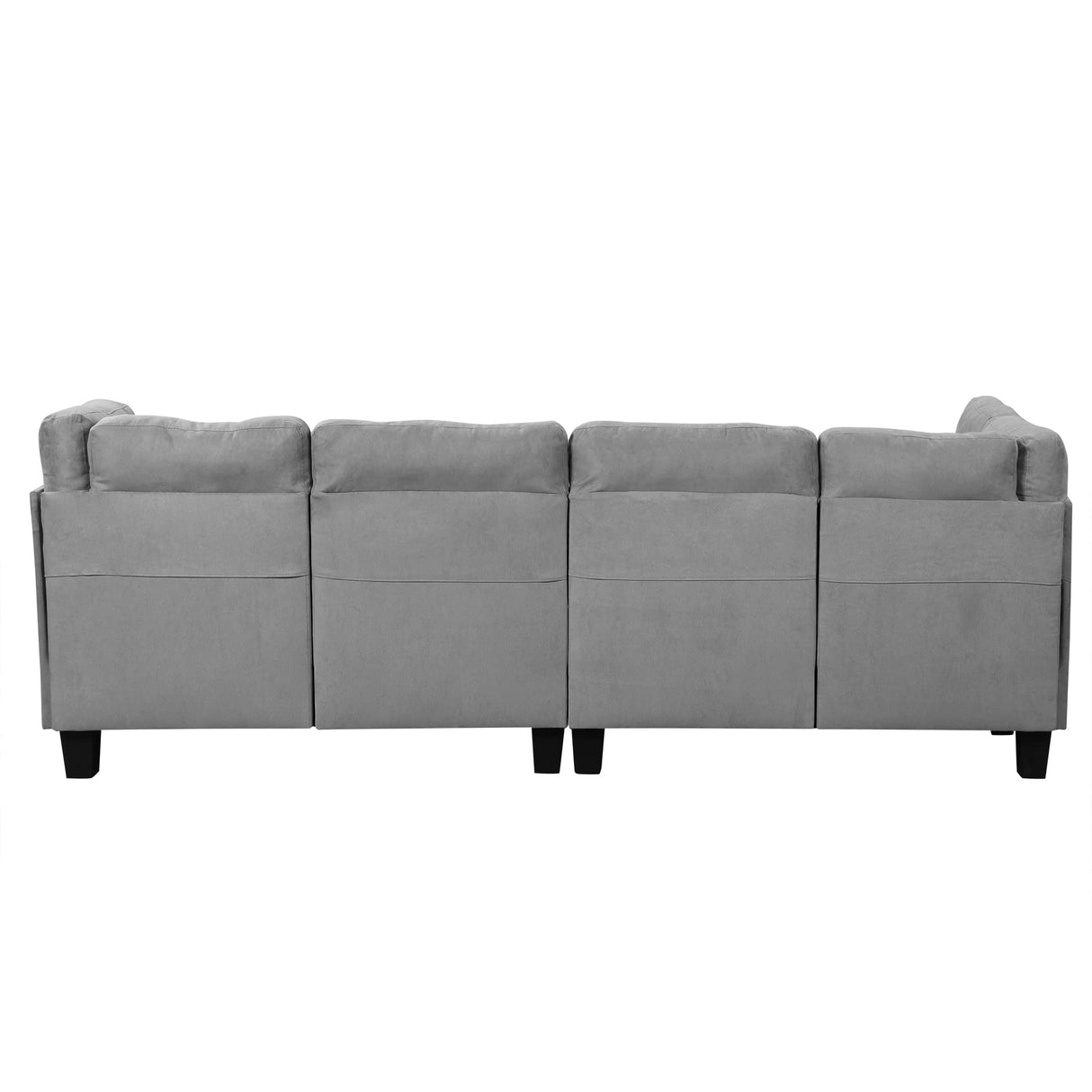 Modern Tufted Micro Suede L Shaped Sectional Sofa Couch with Reversible Chaise