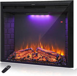 Retro Recessed Fireplace Heater with Fire Cracking Sound