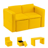 Kids Sofa, 2-in-1 Double Set Sofa Convert to Table & 2 Chairs