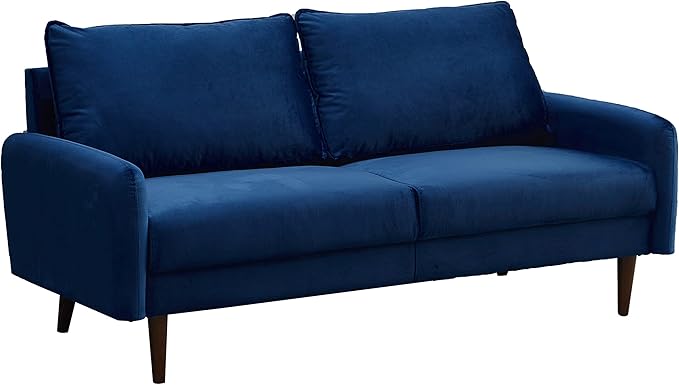 Velvet Loveseat Mid-Century Modern Sofa Tufted Couch with Wooden Legs for Living Room