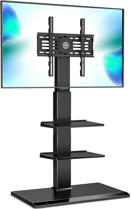 Iron Base Universal Floor TV Stand Corner Swivel Tilt Mount for 32-75 Inch TVs