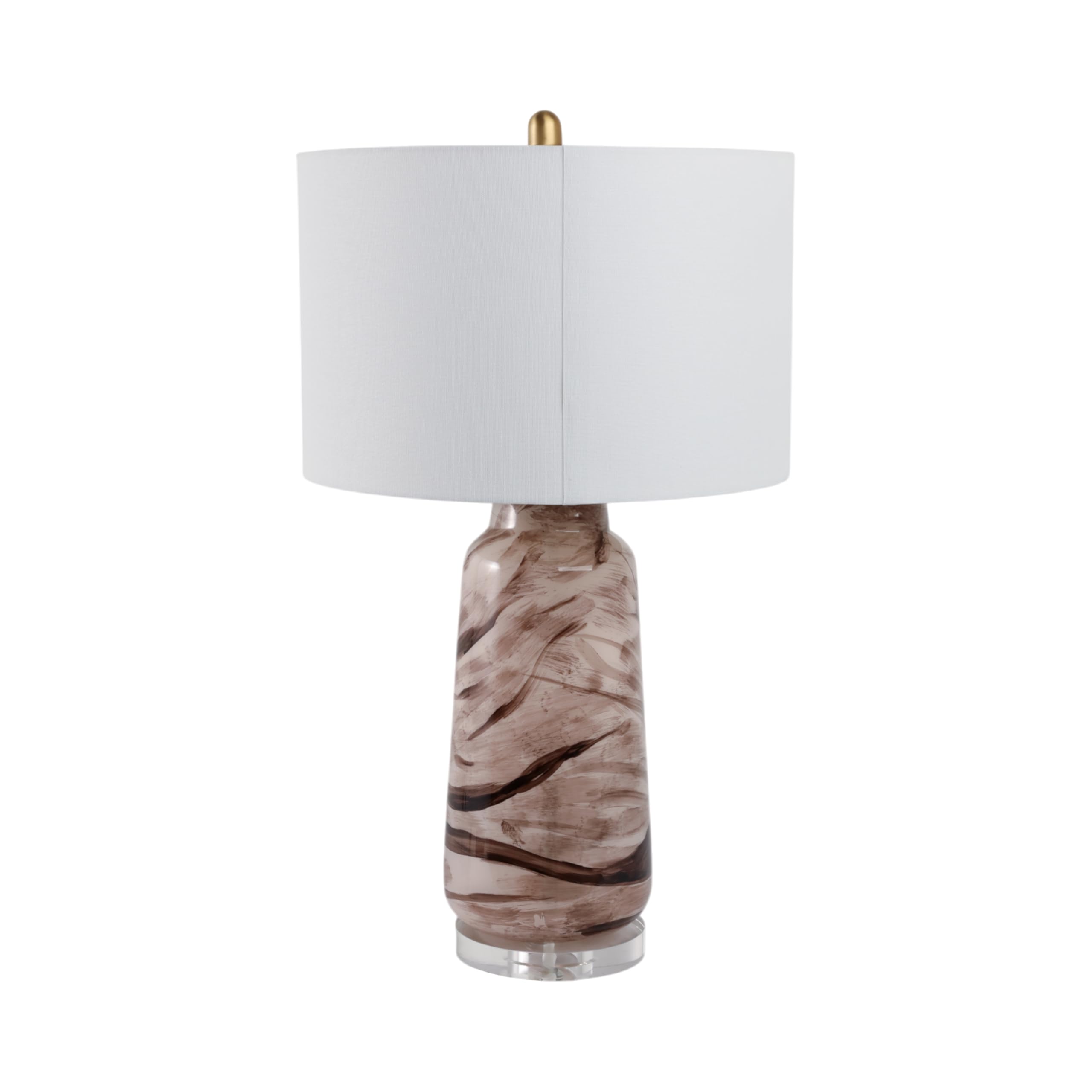29x17 Swirled Glass Table Lamp, Brown