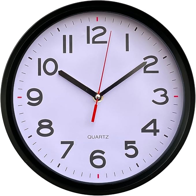 Modern Silent, Non Ticking Wall Clocks Battery Operated 12 Inch Easy to Read Clock