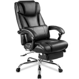 Office Chair PU Leather/Double Padded/Support Cushion and Footrest