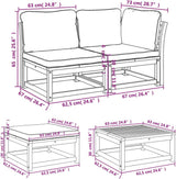vidaXL Patio Lounge Set 8 Piece Acacia Wood with Cushions for Garden/Patio, Dark Gray