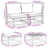 vidaXL Patio Lounge Set 8 Piece Acacia Wood with Cushions for Garden/Patio, Dark Gray
