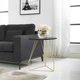 Finch Orlando Round Metal Side Accent Table with Black Metal Top