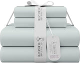800 Thread Count Queen Arctic White Sheets Set, Ultra Soft & Silky Cotton Rich Easy Care
