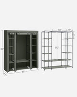 Closet Wardrobe, Portable Closet for Bedroom, Clothes Rail with Non-Woven Fabric Cover