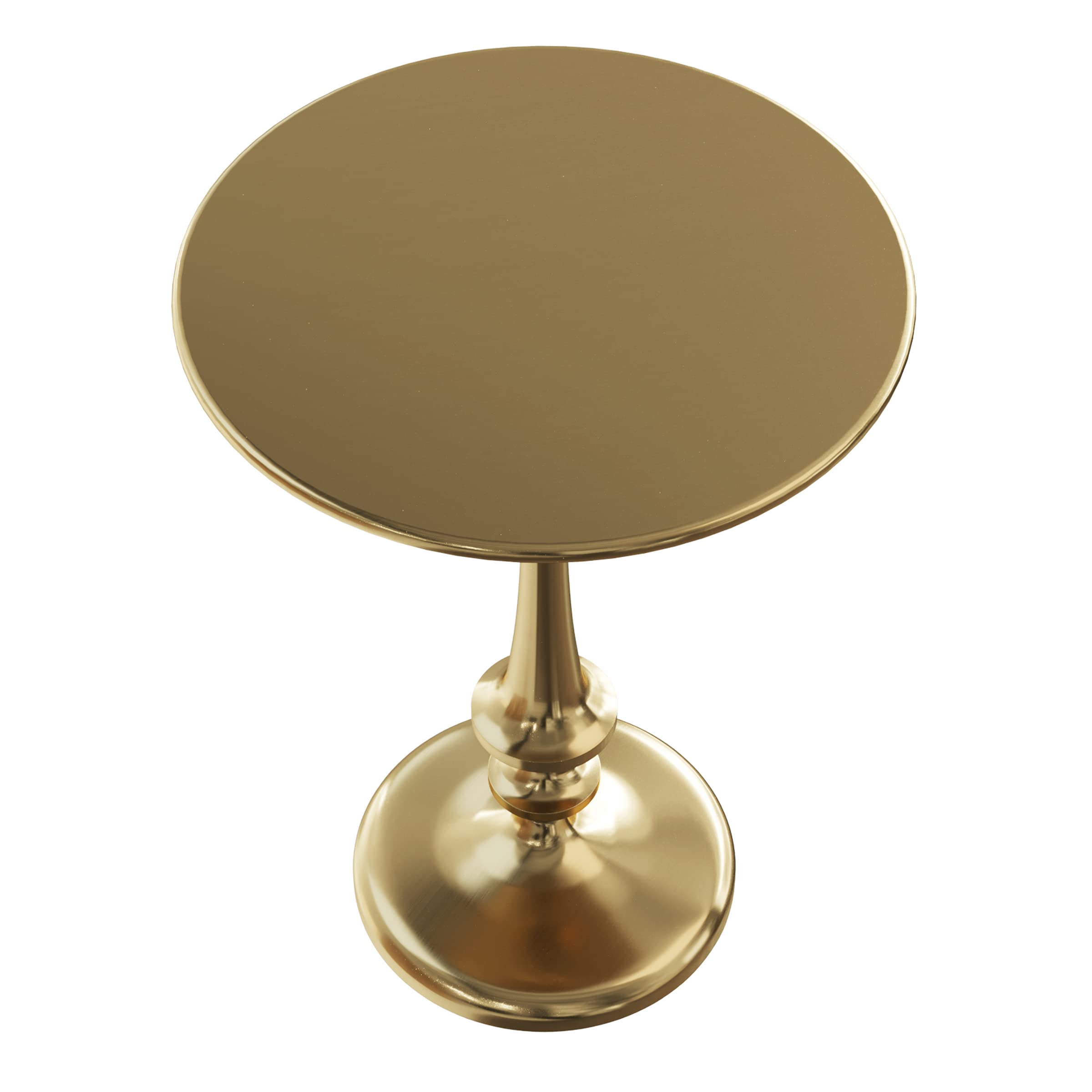 Side Table - Iron Pedestal Table with Antiqued Brass Finish for Couch