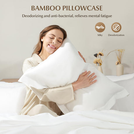 Luxury 750 Fill Power White Goose Down Pillow, Soft Hotel Quality Bed Pillow for Back, Side & Stomach Sleepers with Pillowcase - 1 Pack, Standard (20" x 26")