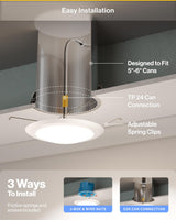 LED Disc Lights 6 Inch Flush Mount Ceiling - 24 Pack Dimmable Recessed Lighting