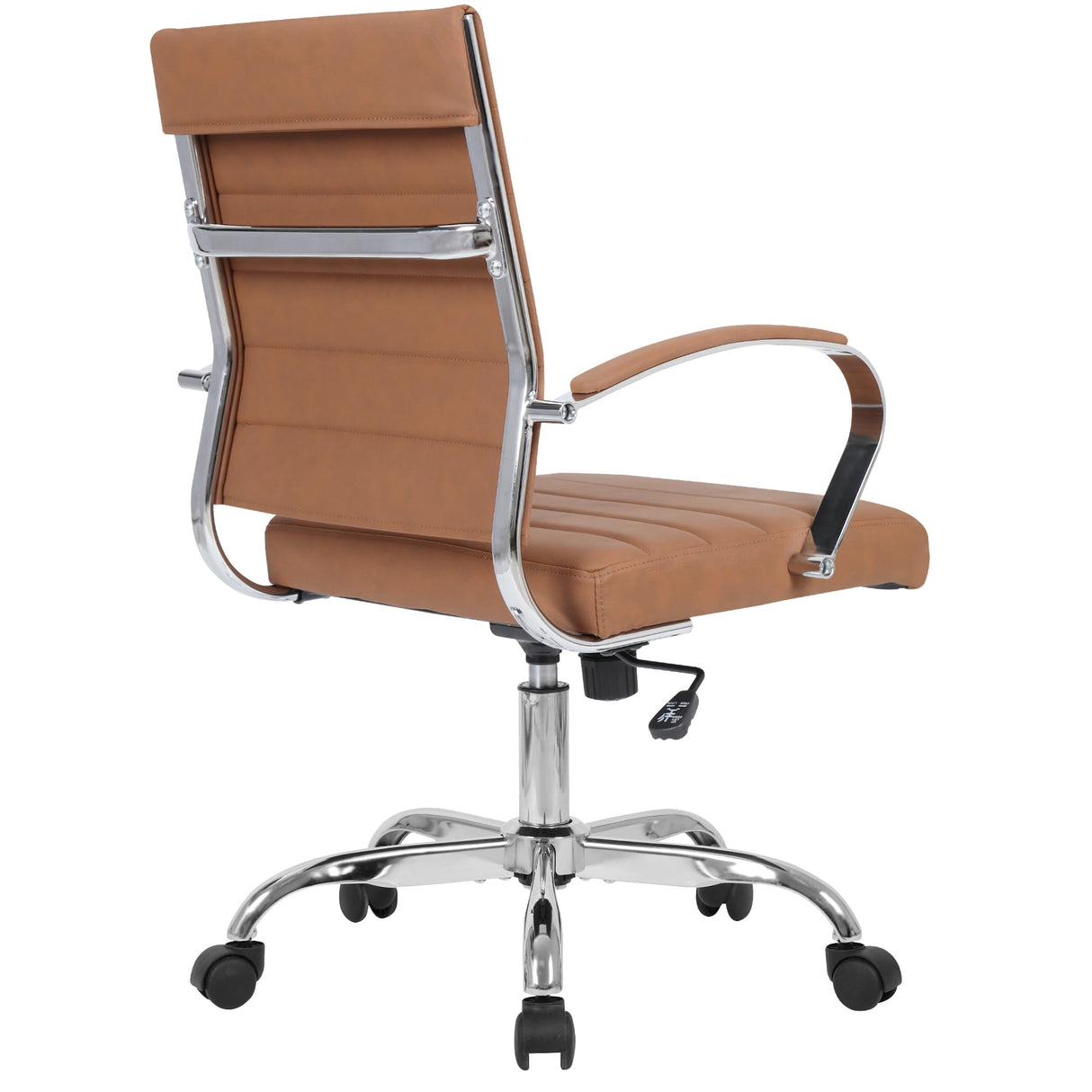Mid Back Office Chair - PU Leather Executive Desk Chair with Wheels