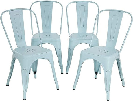 Metal Dining Chairs Set of 4 Indoor Outdoor Chairs Patio Chairs