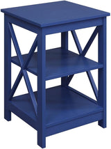 Oxford End Table with Shelves, Sea Foam Blue