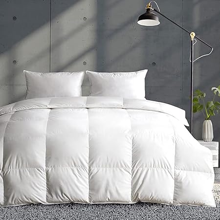 King Size Luxury 100% Organic Cotton All Season Feathers Down Comforter