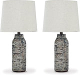 Shavontae Modern Table Lamp Set - 27.5" Gray Poly Lamps (2-Pack)