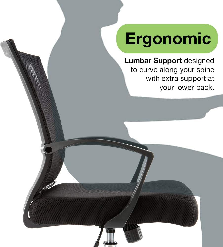 Zuna Ergonomic Design Breathable Mesh Modern Mid Back Office Desk Chair