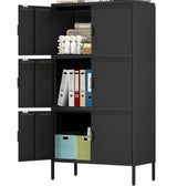 Metal Locker Storage Cabinet with 6 Doors and 4 Shelves，56.6" Tall Steel Office Storage