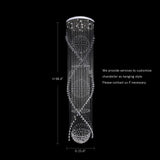 Crystal Chandelier Modern Spectacular Spiral Raindrop Luxury Flush Mount Long Chandelier