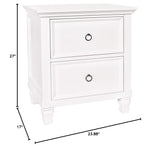 Tamarack Wood 2-Drawer Nightstand, White