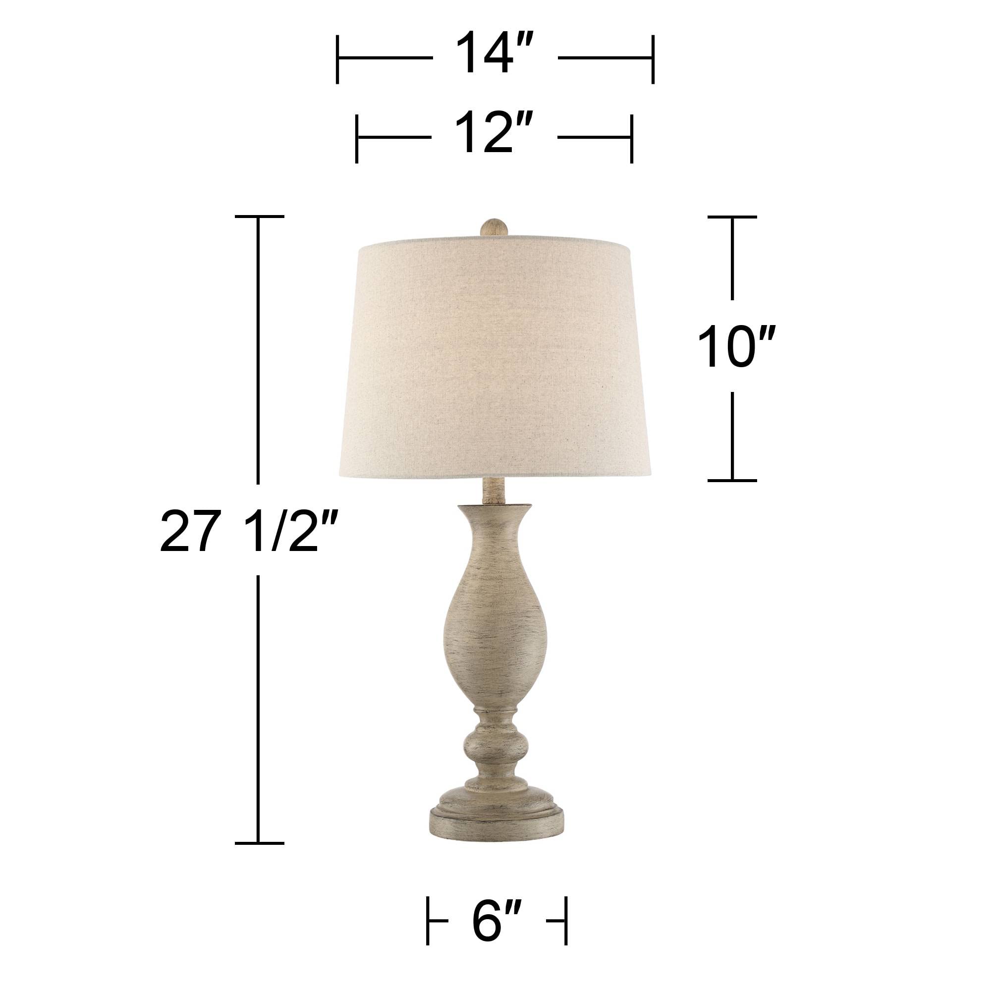 Serena Country Cottage Traditional Style Table Lamps 27.5" Tall Set of 2 Cream Beige