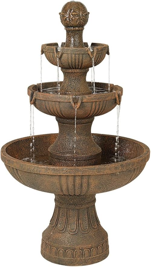 Tuscan Garden Classic Rustic Outdoor Floor Fountain and Waterfalls 41 1/2" High 3