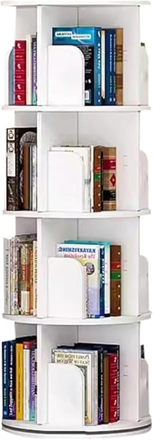 Rotating Bookshelf,Corner Bookshelf 2/3/4/5/6 Tier Bookcase 360° Rotating Bookshelf