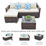 Patio Furniture Set All Weather Wicker Outdoor Sectional Chairs