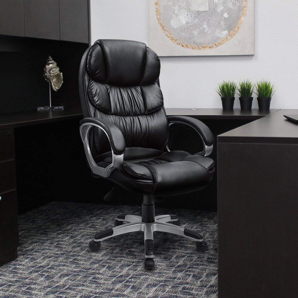 Leather High Back Office Chair Ergonomic Executive Office Chair