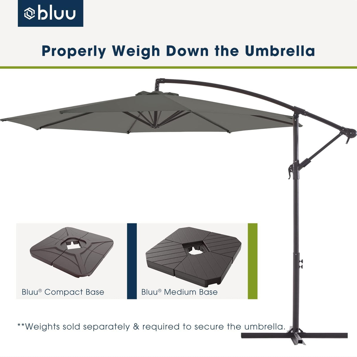 BANYAN 10 FT Patio Offset Umbrella Cantilever Hanging Umbrellas, 24 Month Fade Resistance