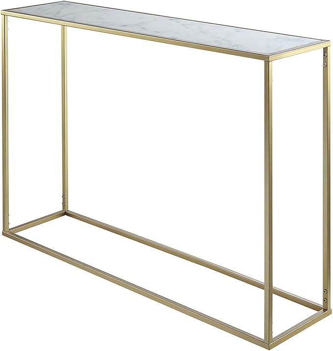 Gold Coast Mirrored Console Table, Mirrored Top / Gold Frame