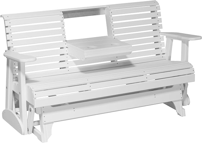 5' Plain Double Glider Bench, 2 Person Glider Chair, 2 Seat Outdoor Glider, Outdoor