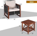 3 Pieces Patio Wicker Furniture Set