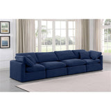 147Navy-S140 Indulge Collection Modern | Contemporary Modular Sofa with Soft Navy Durable Velvet