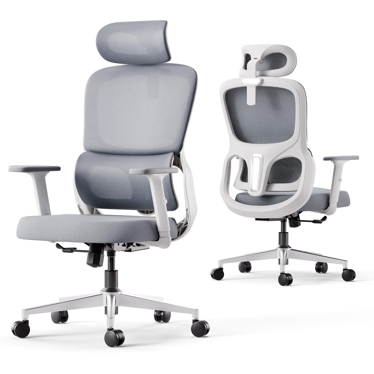 Office Chair, Ergonomic Office Chair with Adjustable Lumbar Support and Height, Comfortable