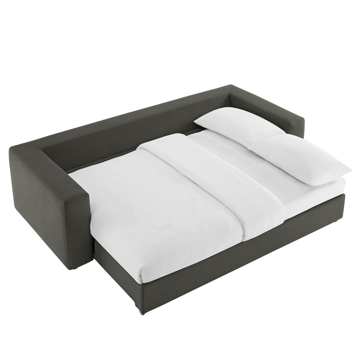 Commix Down Filled Fabric Sleeper Sofa in Gray