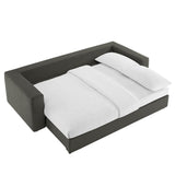 Commix Down Filled Fabric Sleeper Sofa in Gray