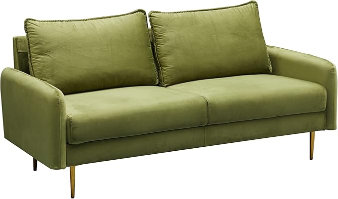 Velvet Sofa Modern Couch Tufted Loveseat with Metal Legs for Living Room