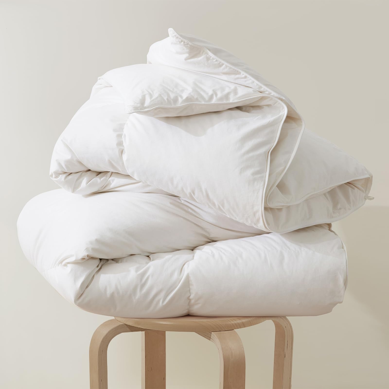 Feather Down Comforter Twin Size, Heavyweight Duvet Insert with 8 Corner Tabs