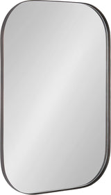 Rollo Midcentury Rounded Rectangle Mirror, 20 x 30, Gold, Modern Metal Framed Mirror