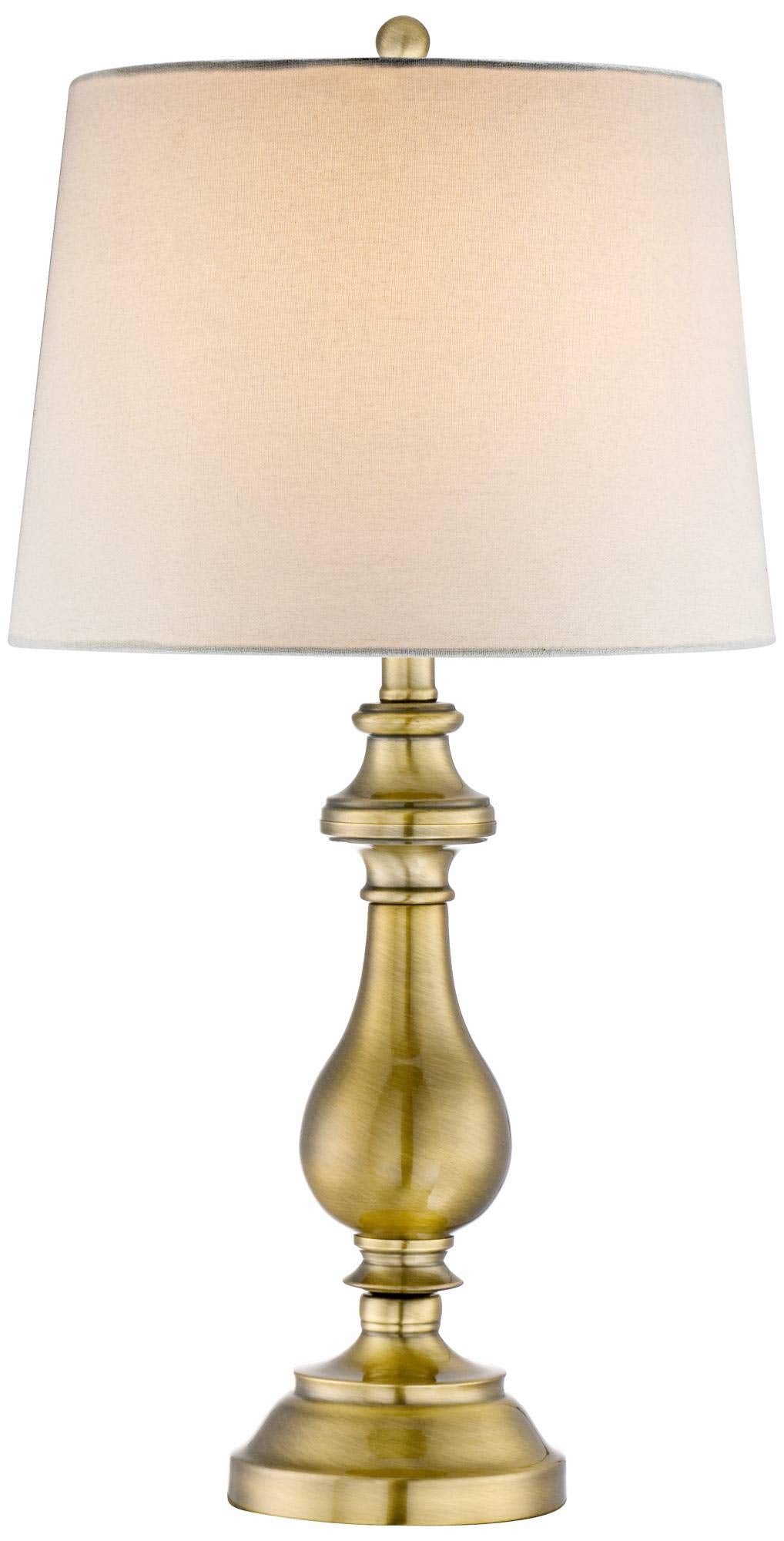 Traditional Style Table Lamp 26" High Antique Brass Gold Metal Candlestick
