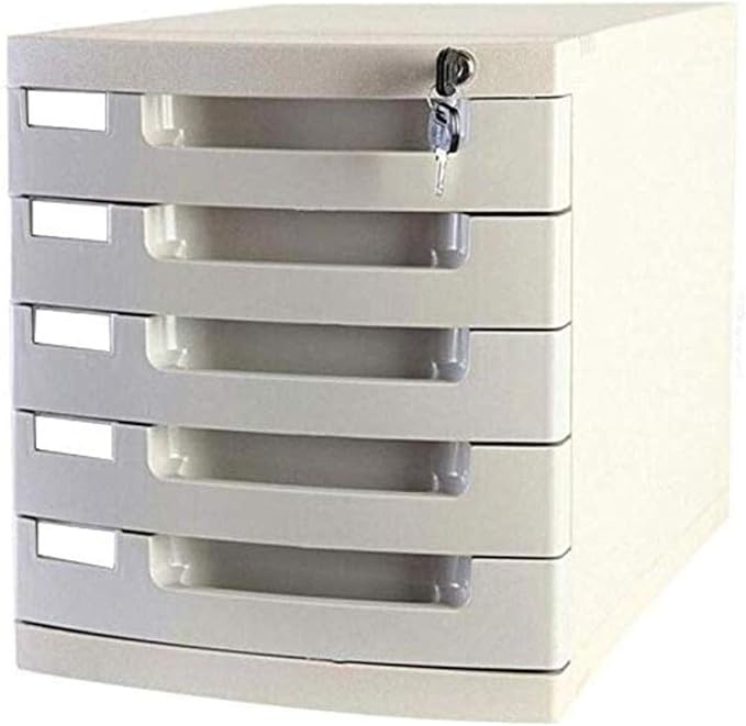 File Cabinet File Cabinet/Rack,5 Drawers Desktop Data Storage Plastic Storage Box 11.6X15.5X12.7 Inches,Gray B (Color : Gray a)