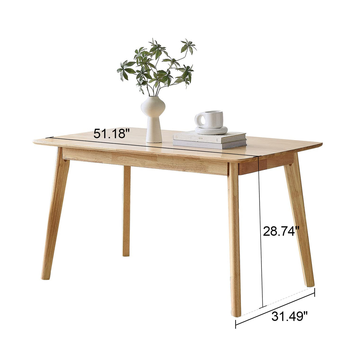 seonyou Solid Wood Kitchen Dining Table Mid Century Modern Wooden Dining Room Table Rectangular Kitchen Table Rustic Restaurant Table