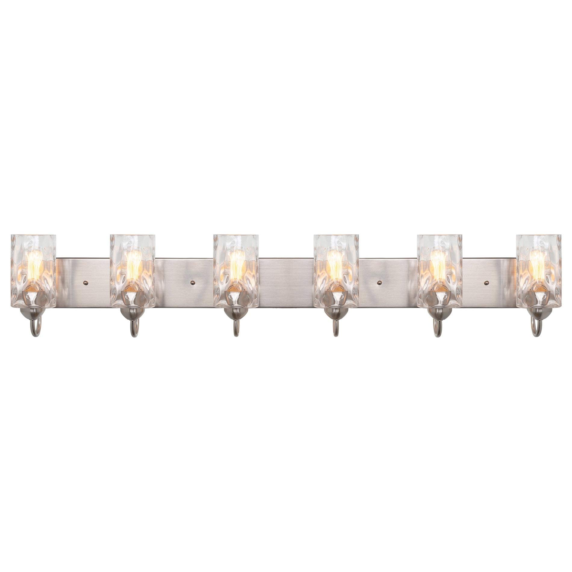 Armada II 48" 6-Light Modern Over Mirror Vanity/Bathroom Light, Hammered Glass Shades